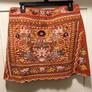 Lulu's Embroidered Floral Mini Skirt